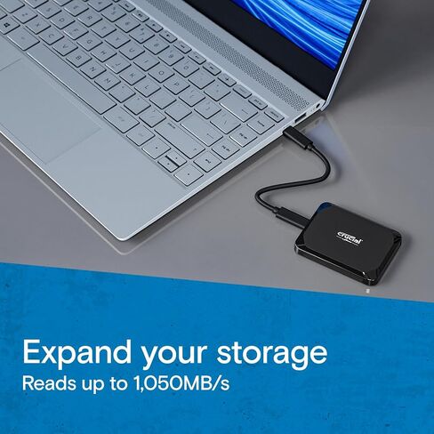 Crucial X9 2TB Portable SSD - Up to 1050MB/s Read - PC and Mac, Lightweight and Small with 3-Month Mylio Photos+ Offer - USB 3.2 External Solid State Drive - CT2000X9SSD902 in Saudi Arabia