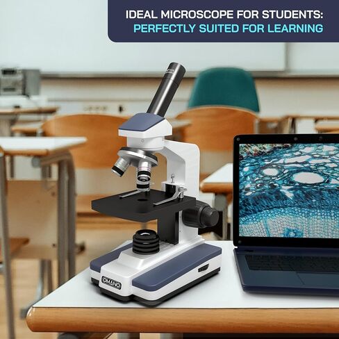 مجاهر أومانو ديسكفري الاحترافية لطلاب الجامعات - مجموعة مجهر للطلاب لإلهام تعلم العلوم والتكنولوجيا والهندسة والرياضيات - مجموعة مجهر مركب تكبير 40x 100x 400x - مجموعة مجهر ضوئي مركب in Kuwait