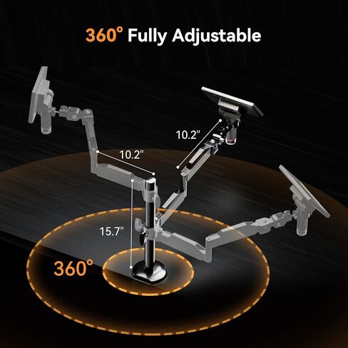Elikliv AM02 حامل ذراع المجهر مع ضوء حلقة، حامل مجهر مرن، حامل مكتب ميكروفون عالي التحمل مع إدارة الكابلات، حامل ذراع لمجهر اللحام EM4K EDM601 EDM201 EDM9 in Kuwait
