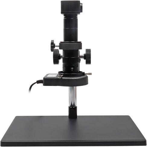 HDMI Industrial Microscope CCD Camera Kit for Industry Lab PCB USB Output + 180X C-Mount Lens + Big Stereo Stand + LED Ring Light in Kuwait