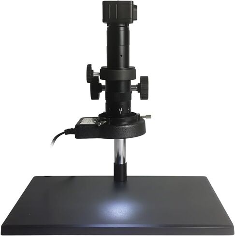 HDMI Industrial Microscope CCD Camera Kit for Industry Lab PCB USB Output + 180X C-Mount Lens + Big Stereo Stand + LED Ring Light in Kuwait