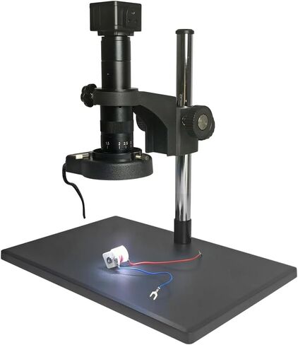 HDMI Industrial Microscope CCD Camera Kit for Industry Lab PCB USB Output + 180X C-Mount Lens + Big Stereo Stand + LED Ring Light in Kuwait