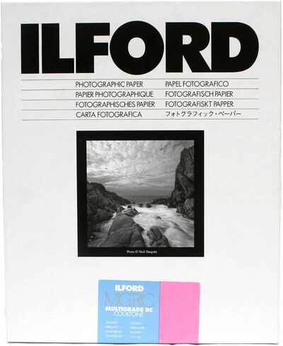 Ilford Multigrade Cooltone Resin Coated (RC) Black & White Paper (8 x 10', Glossy, 100 Sheets) in Saudi Arabia