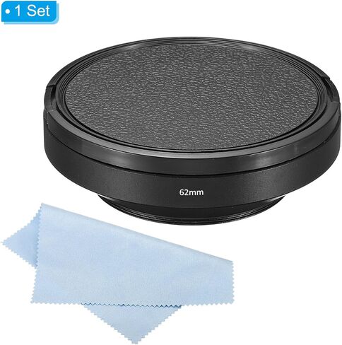 PATIKIL 82mm Lens Hood, Wide Angle Matte Surface Anti-Reflective Inside Hood with Cap and Cleaning Cloth for Camera Lens, Black for Nikon, for Fujifilm, for Pentax, for Leica in Saudi Arabia