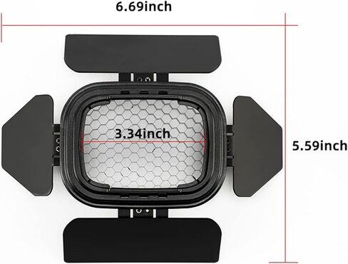 Godox BD-07 Barn Door Flash Light Modifier for Godox AD200Pro AD200 Pocket Flash, Lighting Barn Doors with Detachable Honeycomb Grid and 4 Color Filters in Saudi Arabia