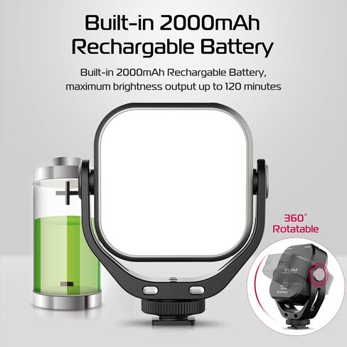 ULANZI VL66 RGB Adjustable Rechargeable 2500-6500K - Mini Video Portable Light on Camera, 2000mAh CRI95+ Dimmable, Ultra Bright Photo and Video Lighting, LED Fill Lamp for DSLR Camcorder Action Camera in Saudi Arabia