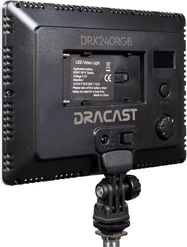 Dracast X Series LED240 RGBWW On Camera LED Video Light | App Control | Dimmable 0-100% | CRI & TLCI 96+ | NP-F Battery Plate in Saudi Arabia