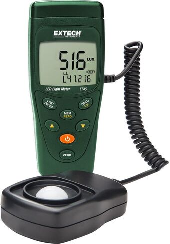 Extech LT40 White LED Light Meter, Lux and Foot Candle, 4000 Count | White LED and standard lighting, to 400000 lux (40000 Fc), 4000-count, MIN/MAX/avg, auto power off, 2 AAA in Saudi Arabia