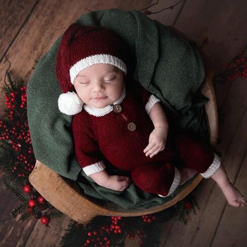 M&G House Newborn Photography Props Baby Photoshoot Props Christmas Outfit Xmas Costume Romper Baby Photo Prop Christmas Gift in Kuwait