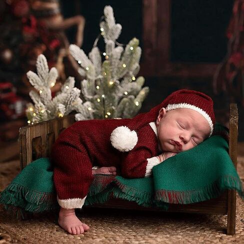 M&G House Newborn Photography Props Baby Photoshoot Props Christmas Outfit Xmas Costume Romper Baby Photo Prop Christmas Gift in Kuwait