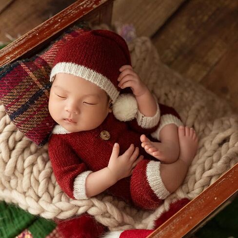 M&G House Newborn Photography Props Baby Photoshoot Props Christmas Outfit Xmas Costume Romper Baby Photo Prop Christmas Gift in Kuwait