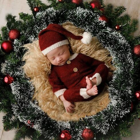 M&G House Newborn Photography Props Baby Photoshoot Props Christmas Outfit Xmas Costume Romper Baby Photo Prop Christmas Gift in Kuwait