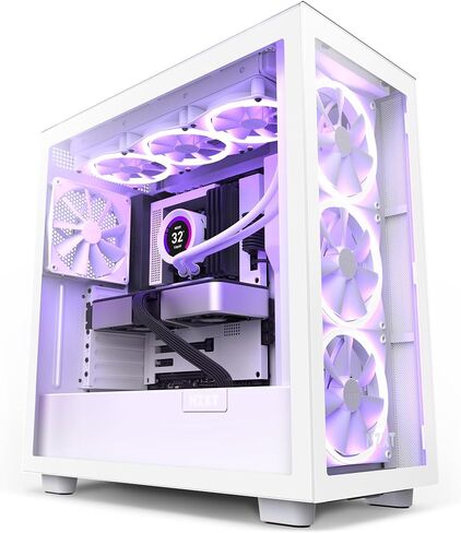 NZXT H7 Flow - CM-H71FB-01 - ATX Mid Tower PC Gaming Case - Front I/O USB Type-C Port - Quick-Release Tempered Glass Side Panel - Black in Saudi Arabia