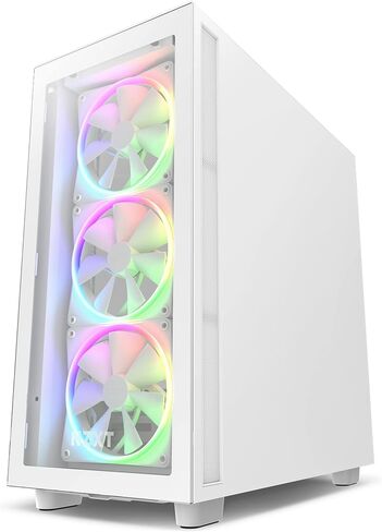 NZXT H7 Flow - CM-H71FB-01 - ATX Mid Tower PC Gaming Case - Front I/O USB Type-C Port - Quick-Release Tempered Glass Side Panel - Black in Saudi Arabia
