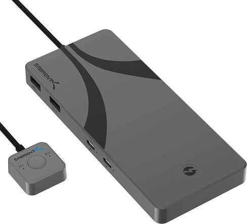 SABRENT Thunderbolt 4 KVM Switch، مشاركة الأجهزة الطرفية مع 3X Thunderbolt 4 USB C 40 جيجابت في الثانية، 2X USB-C شحن 60 وات (PD 3.0) | 4X USB من النوع A 3.2x2 بسرعة 10 جيجابت في الثانية | يدعم 4K@144 هرتز / 8K@60 هرتز DSC (SB-TB4K) in Kuwait