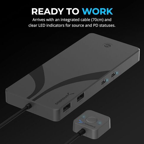 SABRENT Thunderbolt 4 KVM Switch، مشاركة الأجهزة الطرفية مع 3X Thunderbolt 4 USB C 40 جيجابت في الثانية، 2X USB-C شحن 60 وات (PD 3.0) | 4X USB من النوع A 3.2x2 بسرعة 10 جيجابت في الثانية | يدعم 4K@144 هرتز / 8K@60 هرتز DSC (SB-TB4K) in Kuwait