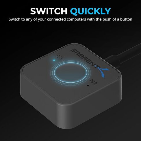 SABRENT Thunderbolt 4 KVM Switch، مشاركة الأجهزة الطرفية مع 3X Thunderbolt 4 USB C 40 جيجابت في الثانية، 2X USB-C شحن 60 وات (PD 3.0) | 4X USB من النوع A 3.2x2 بسرعة 10 جيجابت في الثانية | يدعم 4K@144 هرتز / 8K@60 هرتز DSC (SB-TB4K) in Kuwait