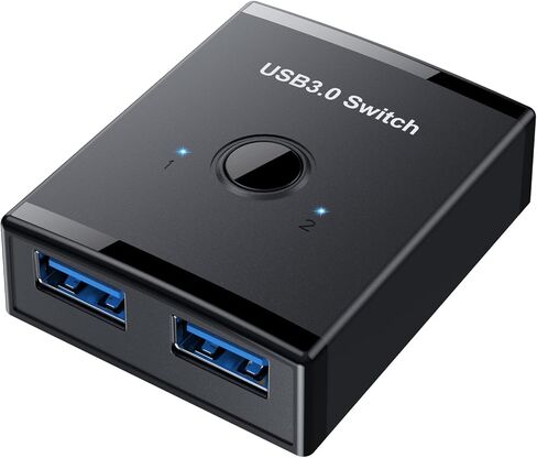 محول USB 3.0، مفتاح USB ثنائي الاتجاه 2 في 1 مخرج / 1 في 2 مخرج، YINNCEEN USB Switcher 2 كمبيوتر مشاركة لوحة المفاتيح والماسح الضوئي، مفتاح USB KVM متوافق مع Mac/Windows/Linux in Kuwait