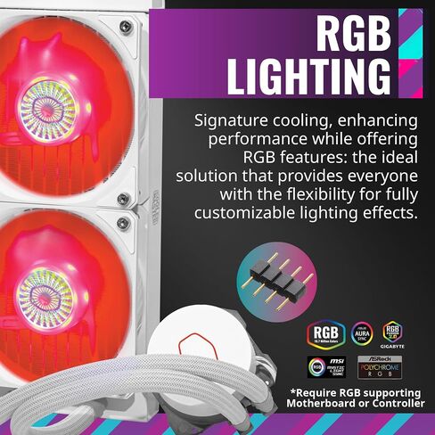 CoolerMaster MasterLiquid ML360L ARGB V2 White Close-Loop AIO CPU Liquid Cooler, Dual Chamber Pump, 360mm Radiator, SickleFlow 120 PWM ARGB, AMD Ryzen AM5/AM4, Intel LGA1700/1200 (MLW-D36M-A18PW-RW) in Saudi Arabia