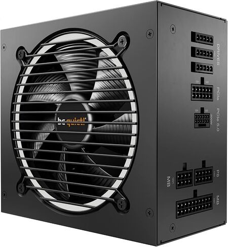 Pure Power 12 M 850W, ATX 3.0, 80 Plus® Gold, Modular Power Supply, for PCIe 5.0 GPUs and GPUs with 6+2 pin connectors, 12VHPWR Cable Included, Silent 120mm be quiet! Fan - -BN505 in Saudi Arabia