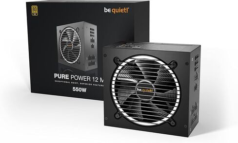 Pure Power 12 M 850W, ATX 3.0, 80 Plus® Gold, Modular Power Supply, for PCIe 5.0 GPUs and GPUs with 6+2 pin connectors, 12VHPWR Cable Included, Silent 120mm be quiet! Fan - -BN505 in Saudi Arabia