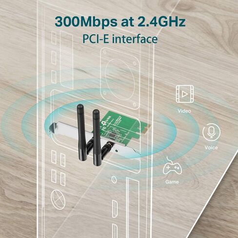 TP-Link PCIe WiFi Card AC600 for Desktop PC, Dual Band Wireless Internal Network Card(Archer T2E) High-Gain Antenna, MU-MIMO, WPA3, Low Profile, Supports Windows 10/11 in Kuwait
