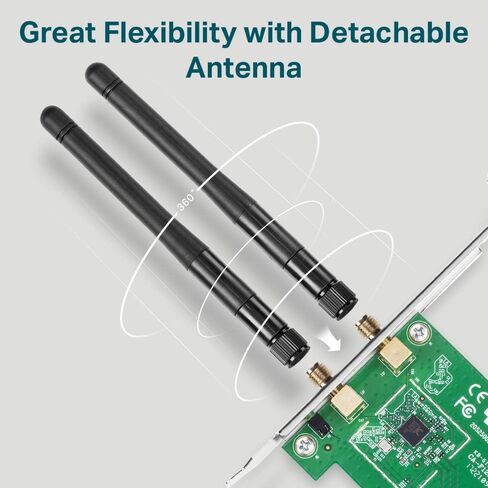 TP-Link PCIe WiFi Card AC600 for Desktop PC, Dual Band Wireless Internal Network Card(Archer T2E) High-Gain Antenna, MU-MIMO, WPA3, Low Profile, Supports Windows 10/11 in Kuwait