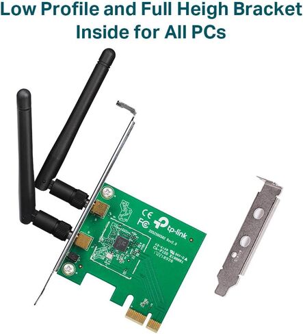 TP-Link PCIe WiFi Card AC600 for Desktop PC, Dual Band Wireless Internal Network Card(Archer T2E) High-Gain Antenna, MU-MIMO, WPA3, Low Profile, Supports Windows 10/11 in Kuwait