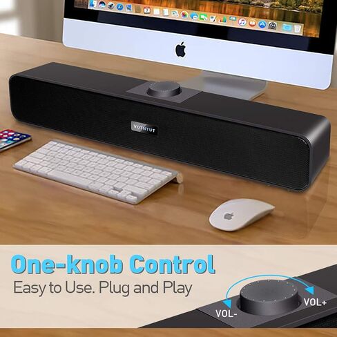 سماعات كمبيوتر VOTNTUT، مكبر صوت سلكي لسطح المكتب USB، مكبر صوت صغير يعمل بالطاقة USB لأجهزة الكمبيوتر اللوحية والكمبيوتر المحمول MP3 Mac Air/Pro ((يتضمن محول USB-C إلى USB) (RGB) in Kuwait