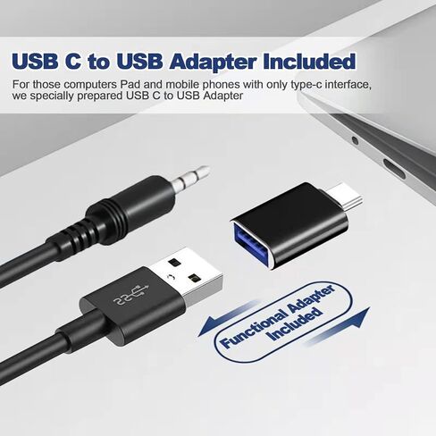 سماعات كمبيوتر VOTNTUT، مكبر صوت سلكي لسطح المكتب USB، مكبر صوت صغير يعمل بالطاقة USB لأجهزة الكمبيوتر اللوحية والكمبيوتر المحمول MP3 Mac Air/Pro ((يتضمن محول USB-C إلى USB) (RGB) in Kuwait