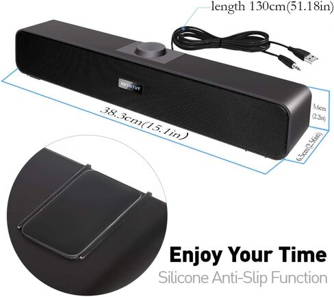 سماعات كمبيوتر VOTNTUT، مكبر صوت سلكي لسطح المكتب USB، مكبر صوت صغير يعمل بالطاقة USB لأجهزة الكمبيوتر اللوحية والكمبيوتر المحمول MP3 Mac Air/Pro ((يتضمن محول USB-C إلى USB) (RGB) in Kuwait