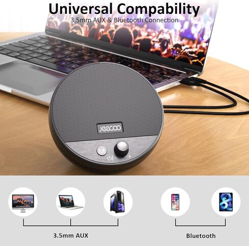 Jeecoo A10 Wired USB Laptop Speakers Bluetooth Computer Speakers (Single) - Small & Portable, 10W Enhanced Bass Sound, Easy-Access Volume Knob - with 3.5mm AUX for PC Desktop Monitor Mobile Devices in Kuwait