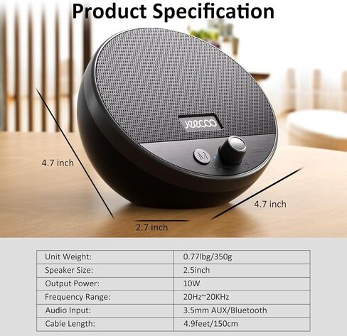 Jeecoo A10 Wired USB Laptop Speakers Bluetooth Computer Speakers (Single) - Small & Portable, 10W Enhanced Bass Sound, Easy-Access Volume Knob - with 3.5mm AUX for PC Desktop Monitor Mobile Devices in Kuwait