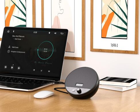 Jeecoo A10 Wired USB Laptop Speakers Bluetooth Computer Speakers (Single) - Small & Portable, 10W Enhanced Bass Sound, Easy-Access Volume Knob - with 3.5mm AUX for PC Desktop Monitor Mobile Devices in Kuwait