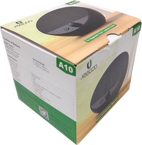 Jeecoo A10 Wired USB Laptop Speakers Bluetooth Computer Speakers (Single) - Small & Portable, 10W Enhanced Bass Sound, Easy-Access Volume Knob - with 3.5mm AUX for PC Desktop Monitor Mobile Devices in Kuwait