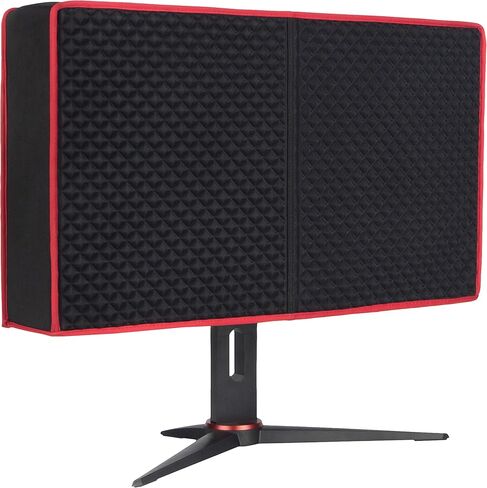 Premium Gaming Monitor Cover | 27 Inch | Dust, Water & Cat Resistant Red & Black Monitor Covers for Desktops Gaming PC Computer Monitor Dust Cover Decor Size 27" in Kuwait