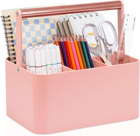 Multipurpose Caddy Organizer with Handle and Adjustable Divider, Portable Art Supply Storage Organizer for Art Craft Supplies, Dorm, Classroom, Office, Bathroom, Shower, Cleaning, Makeup (Blue) in Kuwait