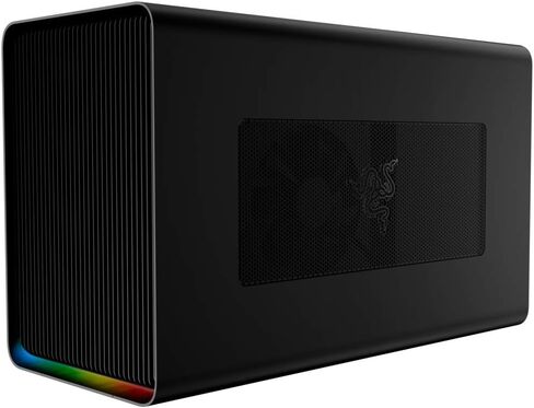 حافظة وحدة معالجة الرسومات الجرافيكية الخارجية Razer Core X المصنوعة من الألومنيوم (eGPU): متوافقة مع أجهزة الكمبيوتر المحمولة التي تعمل بنظام Windows وMacOS Thunderbolt 3، ودعم NVIDIA/AMD PCIe، ووحدة PSU بقدرة 650 وات، باللون الأبيض الزئبقي in Saudi Arabia