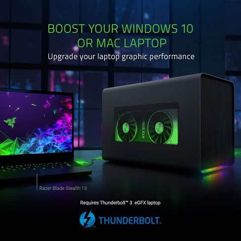 حافظة وحدة معالجة الرسومات الجرافيكية الخارجية Razer Core X المصنوعة من الألومنيوم (eGPU): متوافقة مع أجهزة الكمبيوتر المحمولة التي تعمل بنظام Windows وMacOS Thunderbolt 3، ودعم NVIDIA/AMD PCIe، ووحدة PSU بقدرة 650 وات، باللون الأبيض الزئبقي in Saudi Arabia