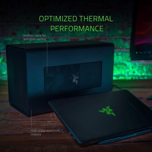 حافظة وحدة معالجة الرسومات الجرافيكية الخارجية Razer Core X المصنوعة من الألومنيوم (eGPU): متوافقة مع أجهزة الكمبيوتر المحمولة التي تعمل بنظام Windows وMacOS Thunderbolt 3، ودعم NVIDIA/AMD PCIe، ووحدة PSU بقدرة 650 وات، باللون الأبيض الزئبقي in Saudi Arabia