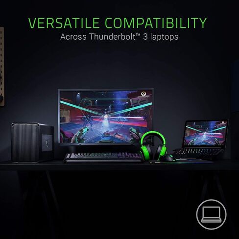 Razer Core X Aluminum External GPU Enclosure (eGPU): Compatible with Windows & MacOS Thunderbolt 3 Laptops, NVIDIA/AMD PCIe Support, 650W PSU, Classic Black in Saudi Arabia