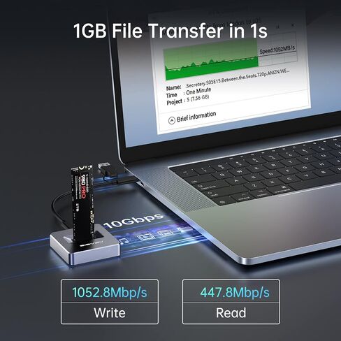 NVME to USB Docking Station,ACASIS M.2 SSD to USB Adapter Portable External SSD Enclosure for M.2 (M Key) NVMe SSD and (B+M Key) SATA-Based SSD Compatible with Thunderbolt 4/3 in Saudi Arabia