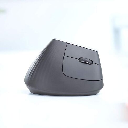 Logitech MX Vertical Wireless Mouse – Ergonomic Design Reduces Muscle Strain, Move Content Between 3 Windows and Apple Computers, Rechargeable, Graphite - With Free Adobe Creative Cloud Subscription in Saudi Arabia