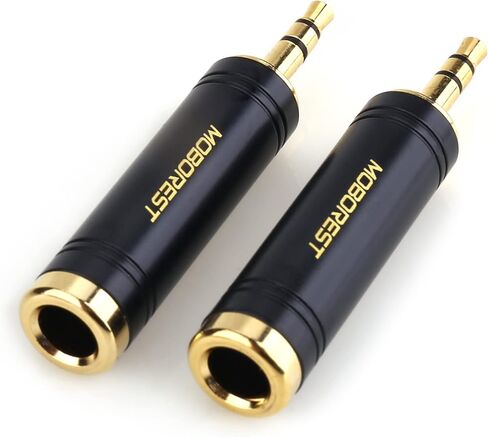 MOBOREST 3.5mm to 1/4" Jack Adapter Headphone adapte, Pure Copper, Black 2P in Saudi Arabia