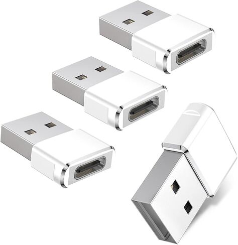 Basesailor USB to USB C Adapter 4 Pack,Type C Female to A Male Charger Cable Converter for Apple Watch Series 7,iPhone 12 13 14 15 Max,iPad 9 10 Pro 6th,Samsung Galaxy S22 S23 A13 A53 Z Flip/Fold Car in Kuwait