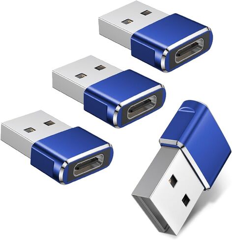Basesailor USB to USB C Adapter 4 Pack,Type C Female to A Male Charger Cable Converter for Apple Watch Series 7,iPhone 12 13 14 15 Max,iPad 9 10 Pro 6th,Samsung Galaxy S22 S23 A13 A53 Z Flip/Fold Car in Saudi Arabia