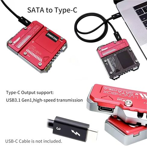 ANDYCINE USB-C to SATA Adapter Interface Compatible for Lunchbox ATOMOS Ninja V SSD Carder Lunchbox Reader in Kuwait