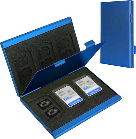 SD Card Holder, SD Card Case,LAVILI CF Memory Card Holder Case Aluminum Alloy Hard Shell, Double-Layer Capacity for 6SD Cards and 12 TF Cards in Kuwait