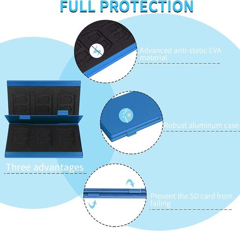 SD Card Holder, SD Card Case,LAVILI CF Memory Card Holder Case Aluminum Alloy Hard Shell, Double-Layer Capacity for 6SD Cards and 12 TF Cards in Kuwait
