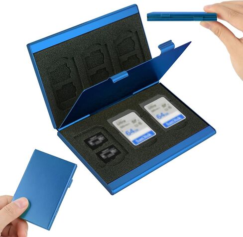 SD Card Holder, SD Card Case,LAVILI CF Memory Card Holder Case Aluminum Alloy Hard Shell, Double-Layer Capacity for 6SD Cards and 12 TF Cards in Kuwait